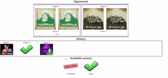 影響力喪失イベント中にカードにグレアが表示されるアニメーションGIF。